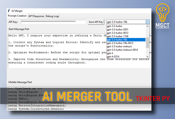 Screenshot of 'AI Merger' Python App